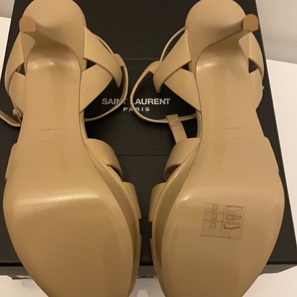 Saint Lauren 75MM tribute leather platforms sandal - Picture 4 of 4